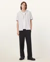 Allsaints Hudson Short Sleeve Button Down Shirt In Cloudy Grey