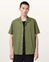 Allsaints Hudson Relaxed Fit Ramskull Shirt In Eden Green