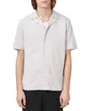 Allsaints Hudson Short Sleeve Button Down Shirt In Cloudy Grey