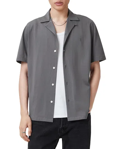 Allsaints Hudson Short Sleeve Button Down Shirt In Iron Grey