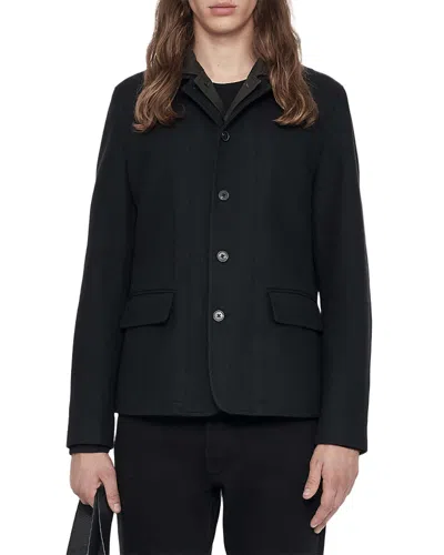 Allsaints Hyde Wool & Cotton Jacket In Black
