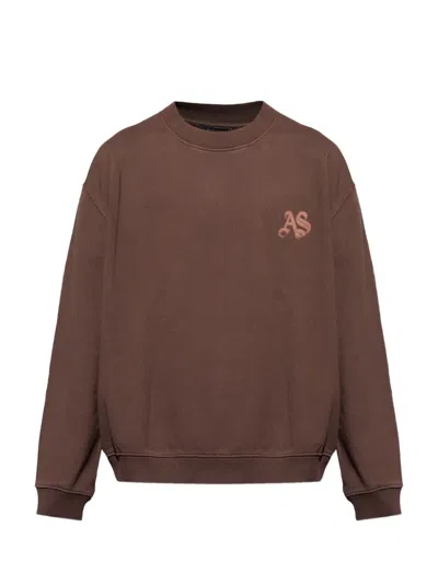 Allsaints Icon Oversize Cotton Crewneck Sweatshirt In Brown