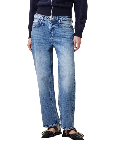 Allsaints Ida High Rise Straight Jeans In Mid Indigo