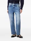 Allsaints Ida High Rise Straight Jeans In Mid Indigo In Blue