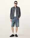 Allsaints Iggy Denim Shorts In Worn Indigo Blue