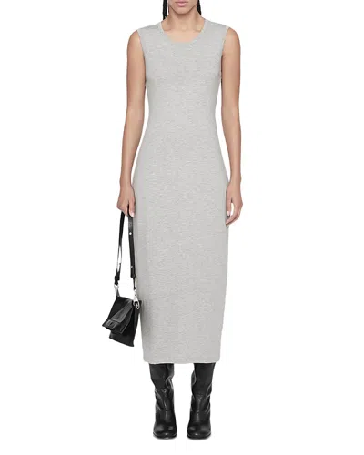 Allsaints Ilia Twist Back Midi Dress In Gray