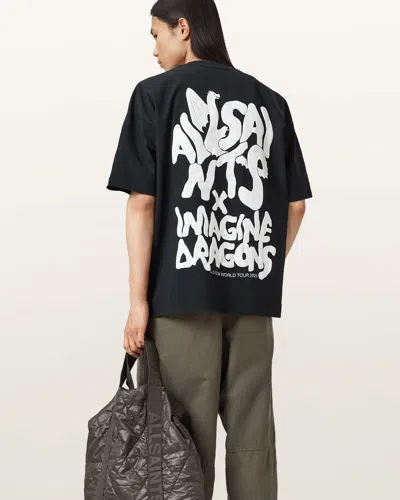 Allsaints Imagine Dragons Drogando T-shirt In Black