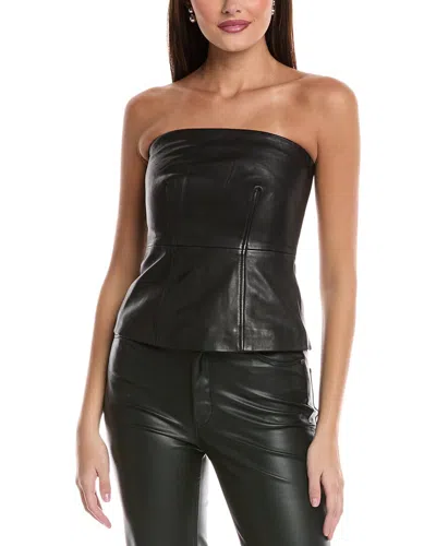 Allsaints Imago Leather Bodice In Black