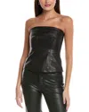Allsaints Imago Leather Bodice In Black