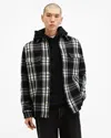 Allsaints Imber Relaxed Fit Check Overshirt In Black