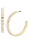 ALLSAINTS IMITATION PEARL HOOP EARRINGS