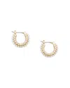 Allsaints Imitation Pearl Huggie Hoop Earrings In Gold