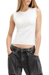 Allsaints Womens Optic White Imogen Sleeveless Cotton Top