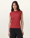 Allsaints Imogen Sleeveless Tank Top In Burnt Brick Red