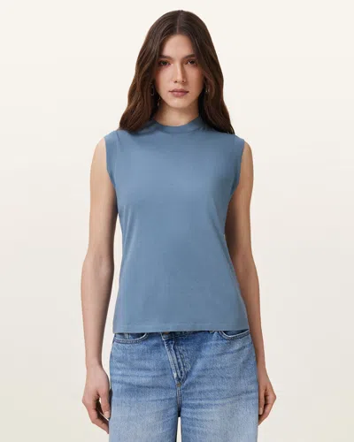 Allsaints Imogen Sleeveless Tank Top In Flint Stone Blue
