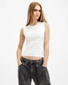 Allsaints Womens Optic White Imogen Sleeveless Cotton Top In Optic White