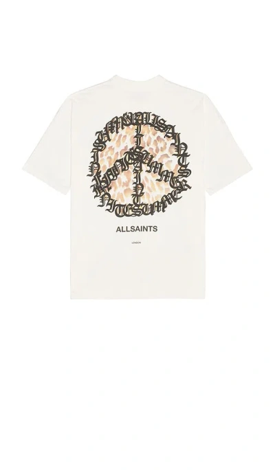 Allsaints Incessant Crew Neck Tee In White