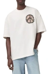 Allsaints Mens Chalk White Incessant Oversized Cotton-jersey T-shirt Xs