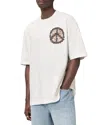 Allsaints Mens Chalk White Incessant Oversized Cotton-jersey T-shirt Xs In White
