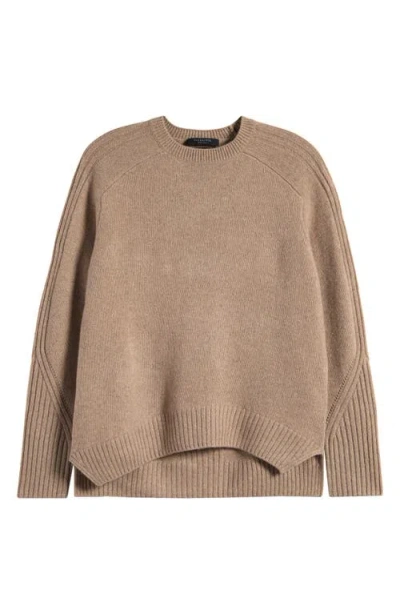 Allsaints Ines Cashmere & Wool Crewneck Sweater In Doe Brown