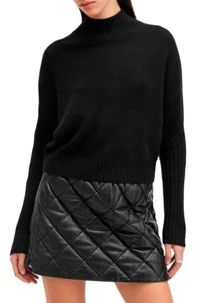 Allsaints Ines Cashmere & Wool Turtleneck Sweater In Black