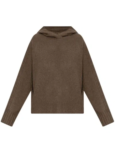 Allsaints Ines Knitted Hoodie In Brown