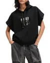 Allsaints Inksaints Amphia Cotton Graphic Hoodie In Black