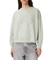Allsaints Womens Sea Green Pippa Snarl Logo-embroidered Cotton Sweatshirt In Green