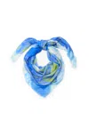 Allsaints Inspiral Large Square Scarf In Blue