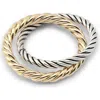 Allsaints Interlocking Double Rope Band Ring In Two Tone