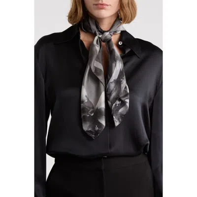 Allsaints Ione Silk Square Scarf In Grey