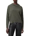 Allsaints Irina Relaxed Fit Cashmere Hoodie In Khaki Green