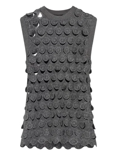 Allsaints Iris Circle-crochet Dress In Gray