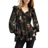 Allsaints Iryna Frill Printed Sheer Top