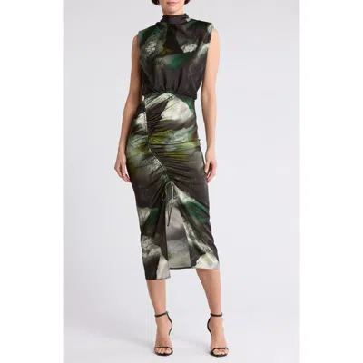 Allsaints Isa Sleeveless Dress In Appalachian Black