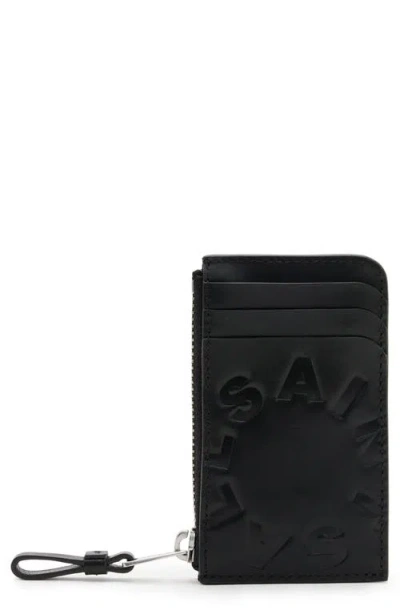 Allsaints Isamu Tierra Leather Wallet In Black