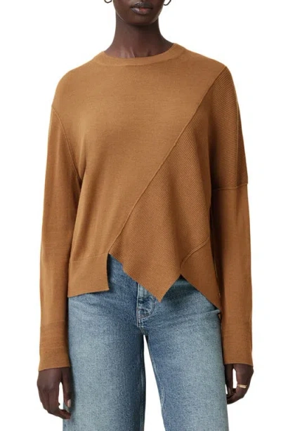 Allsaints Isla Asymmetric Sweater In Animal Print