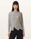 Allsaints Isla Crew Neck Merino Jumper In Gray