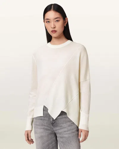 Allsaints Isla Crew Neck Merino Jumper In White