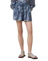 Allsaints Isla Print Drawstring Shorts In Blue
