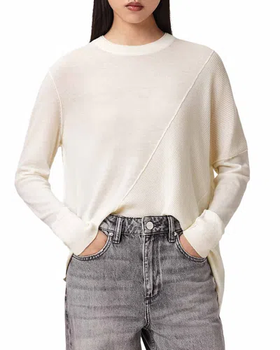 Allsaints Isla Asymmetric Sweater In Neutral