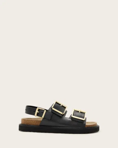 Allsaints Isla Buckle-detail Sandals In Black
