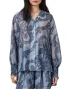 Allsaints Womens Isla Paisley-print Lyocell-blend Shirt Lita Denim Blu In Blue
