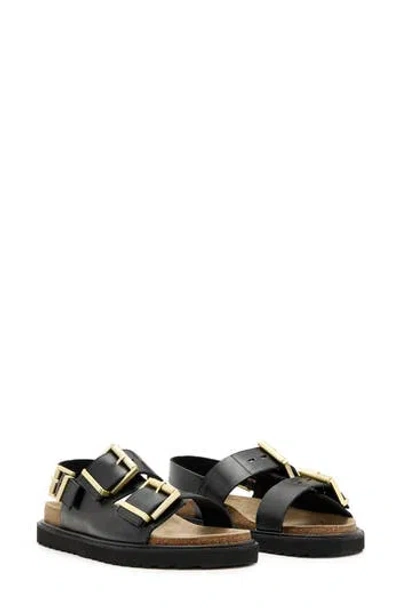 Allsaints Isla Buckle-detail Sandals In Black