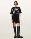 Allsaints Organic Cotton Ivana Naiema T-shirt Dress In Black