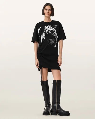 Allsaints Ivana Naeina Tiger Graphic T-shirt Dress In Black