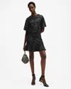 Allsaints Ivy Embellished Mini Skirt In Black