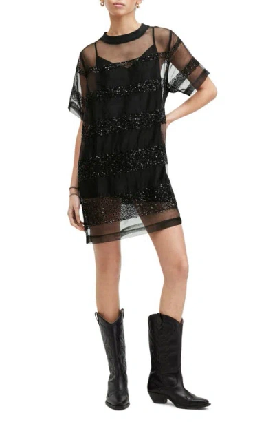 princess polly baby blue dress Vibekara Plus Size Women's Autumn/Winter Spicy & Sexy Bodycon Mesh  Patchwork Sequin Mini Dress Sheer Dress Polka Dots Sparkly Black Dress Black  Bow Dress Goth Polka Dot Black Glitter Dress Elegant Dress |