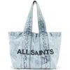 Allsaints Izzy Denim Tote In Bleached Blue