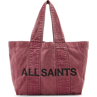 Allsaints Izzy Denim Tote In Pink